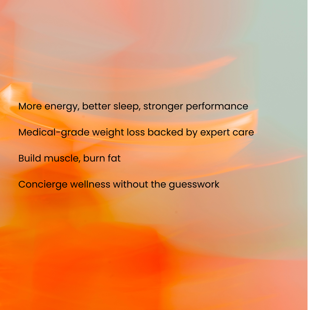 Feel stronger.Look better. Live longer. Advanced peptides + hormone optimization Sustainable physician-guided weight loss Concierge wellness without the guesswor (4)
